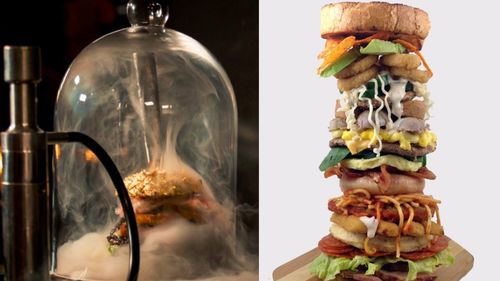 Cei mai extravaganți 10 hamburgeri de pe planetă. De la foiță de aur și broaște, la cărbuni, fum și alcool