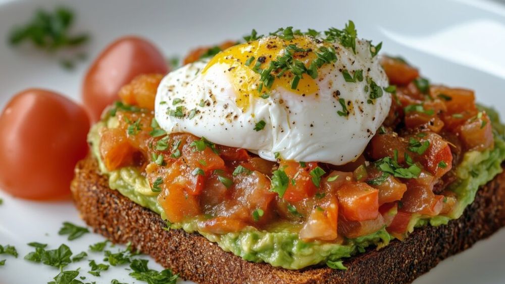 Toast cu avocado, salsa și ou / Un mic dejun rapid ca un snack, dar hrănitor ca o masă consistentă