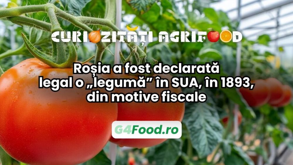 Curiozități agri-food 17 decembrie/Roșia a fost declarată legal o „legumă” în SUA, în 1893, din motive fiscale/Din punct de vedere botanic este un fruct și nu se impuneau taxe