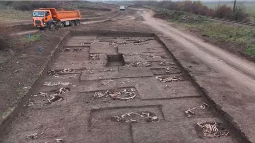 Cimitirul animalelor domestice/ Schelete de animale, cu precădere cai şi bovine, descoperite într-un cimitir sarmatic vechi de 1.900 de ani/ Șantierul arheologic se află pe traiectul Lotului 4 al căii ferate Timişoara-Arad