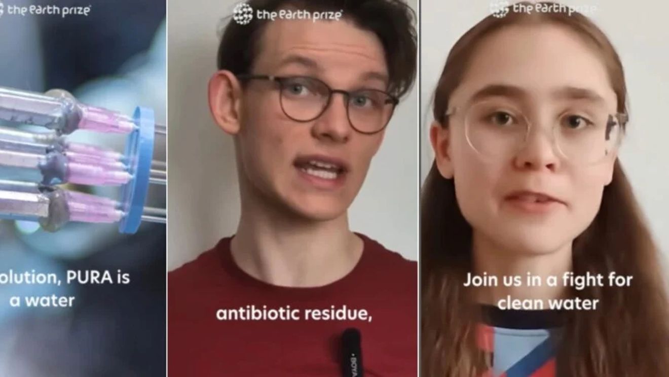 Doi adolescenți au câștigat premiul Earth Prize Europe cu o tehnologie de purificare a apei care combate poluarea de la sursă. 1 din 4 surse subterane de apă este contaminată chimic, potrivit Agenției Europene de Mediu (2024)