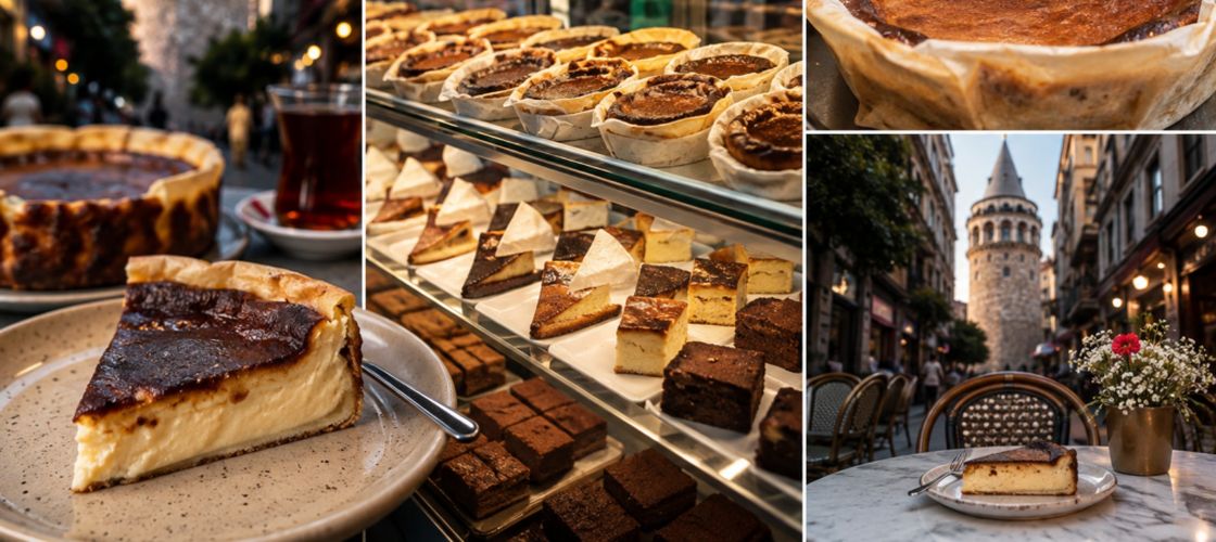 FOTO | Desertul spaniol pentru care turiștii stau la coadă în… Istanbul! Se vinde la doi pași de Turnul Galata / Cât costă o felie de San Sebastian Cheesecake