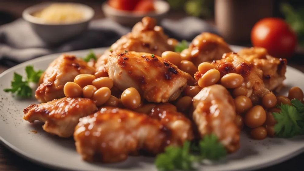 Pulpe de pui cu fasole. Un prânz care întrunește toate calitățile: rapid, gustos, sănătos, economic, de sezon, cu ingrediente locale