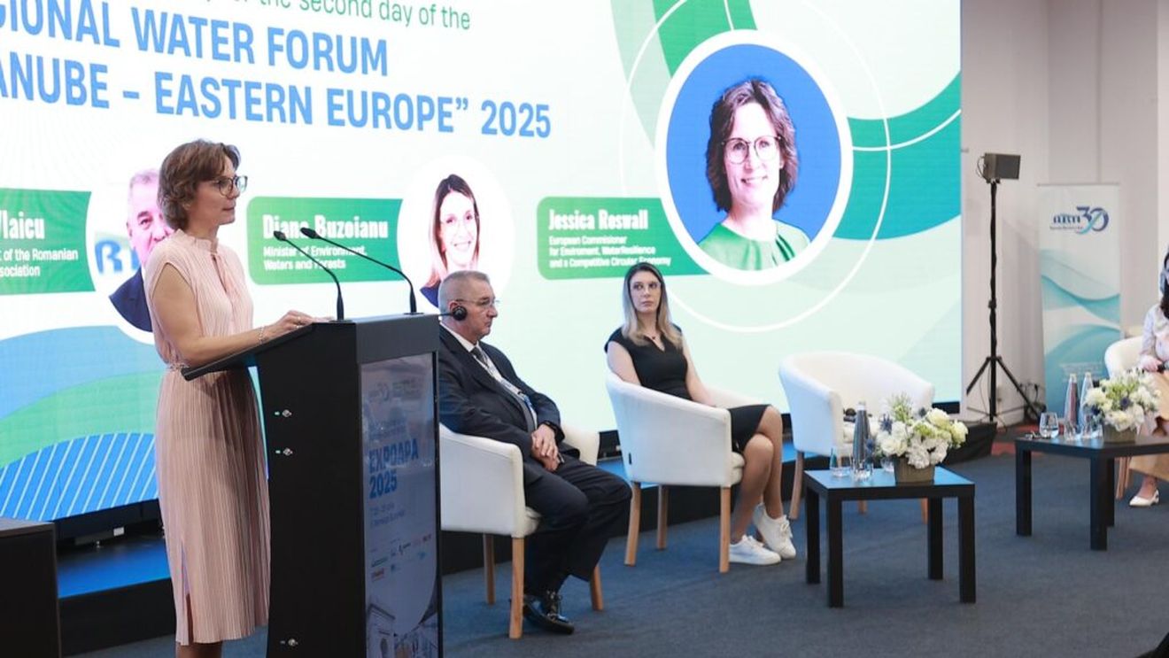 Comisarul european pentru Mediu, Jessika Roswall: „Europa este sub presiune din cauza apei. Analiza riscurilor climatice în România a arătat că 9 din 10 râuri ar urma să-și reducă debitul”
