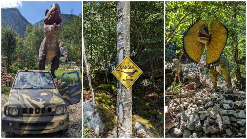 Un antreprenor de pe Valea Lotrului a transformat o fostă fâneață într-un parc cu dinozauri animatronici / Dexiworld Park Malaia ar putea rivaliza serios în viitor cu Dino Parc Râșnov