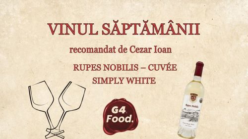 VIDEO | „Vinul săptămânii”: Rupes Nobilis – Cuvée Simply White – un vin alb care poate fi asociat cu mâncăruri precum cârnații de porc sau gulașul