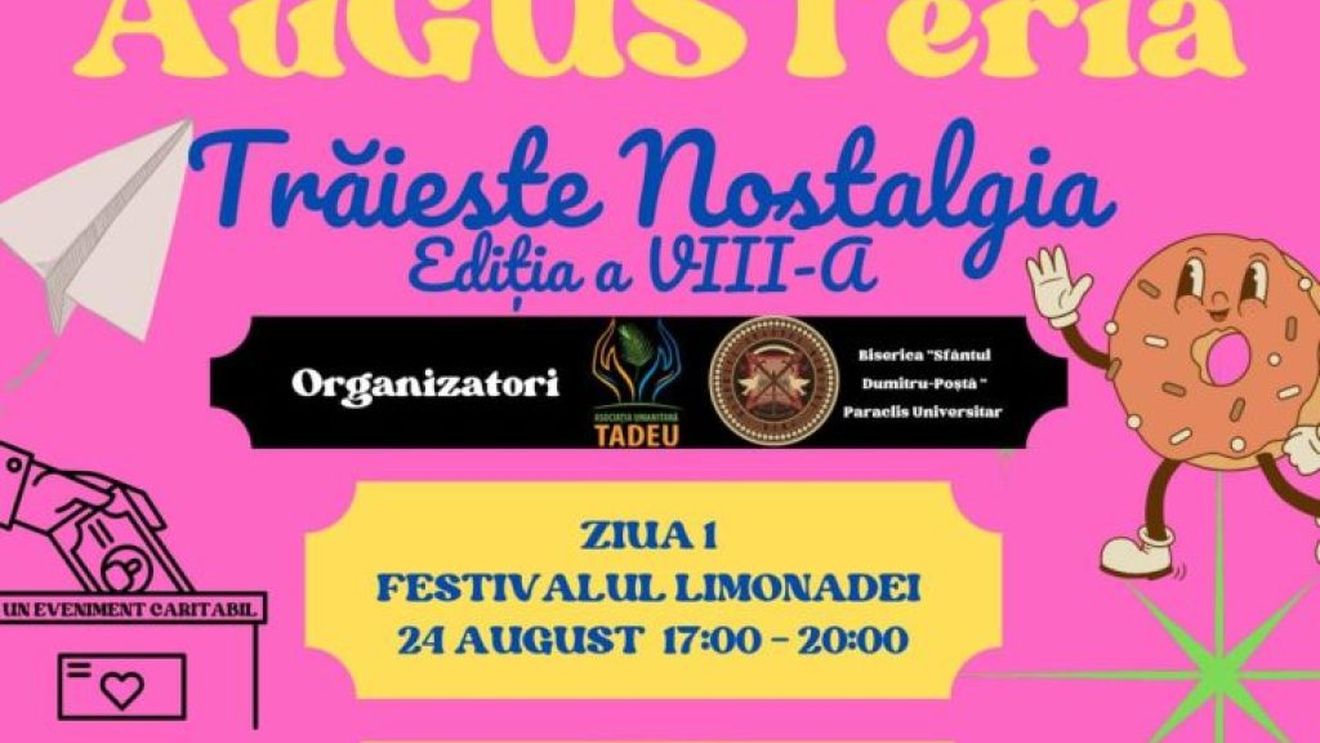Festivalul limonadei și tărg de bucate tradiționale pe strada Franceză din capitală/Târgul caritabil "AuGUSTeria" va avea loc la sfârşitul săptămânii