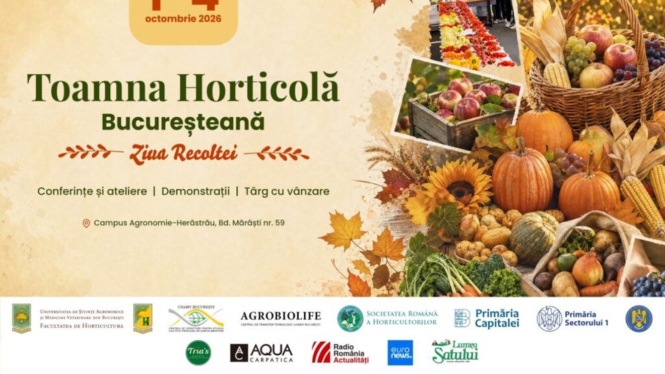 Toamna Horticolă Bucureșteană, între 1 și 4 octombrie la USAMV. Peste 100 de expozanți și 30 de ateliere