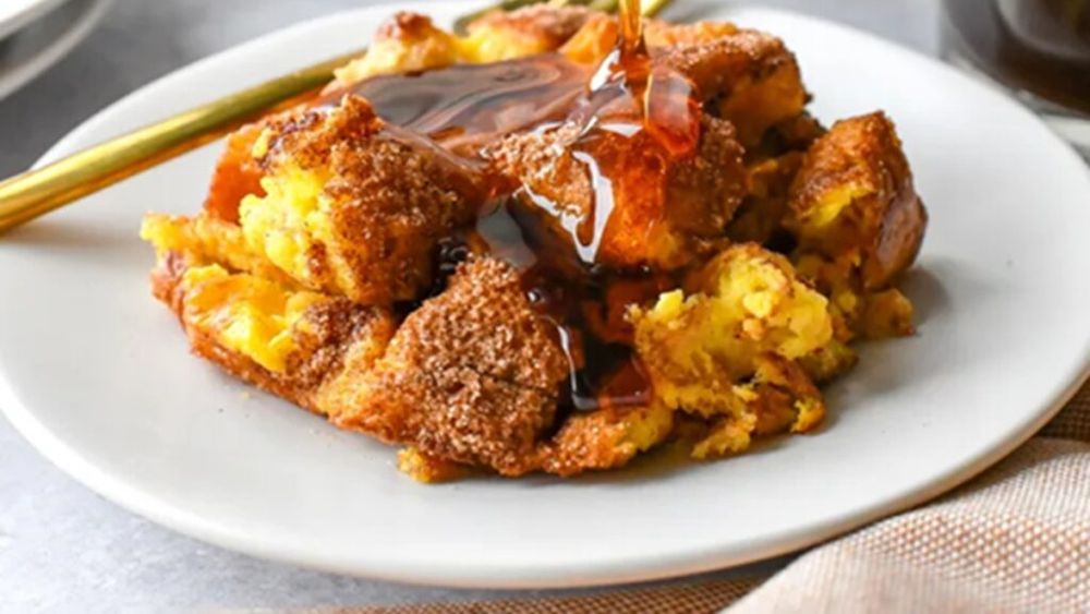 Budincă de french toast la cuptor, un mic dejun delicios, pregătit fără grabă