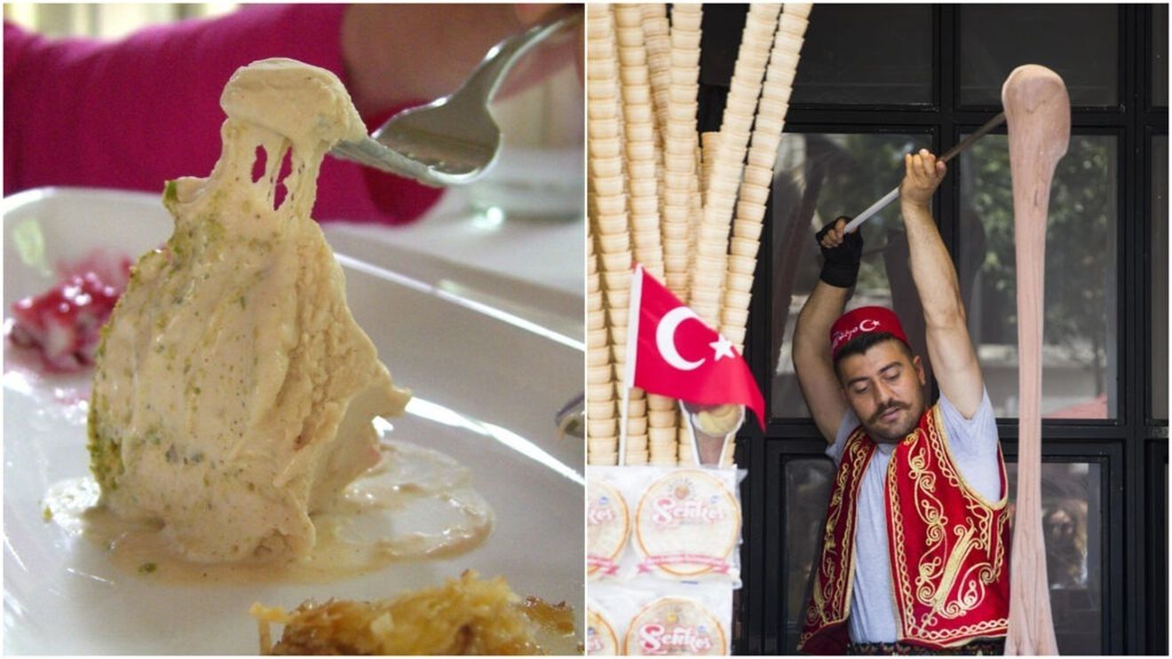 VIDEO | Înghețata turcească se întinde ca o gumă de mestecat, iar în Istambul vânzătorii acestui deliciu dulce au tot felul de trucuri „magice” cu care își amuză clienții