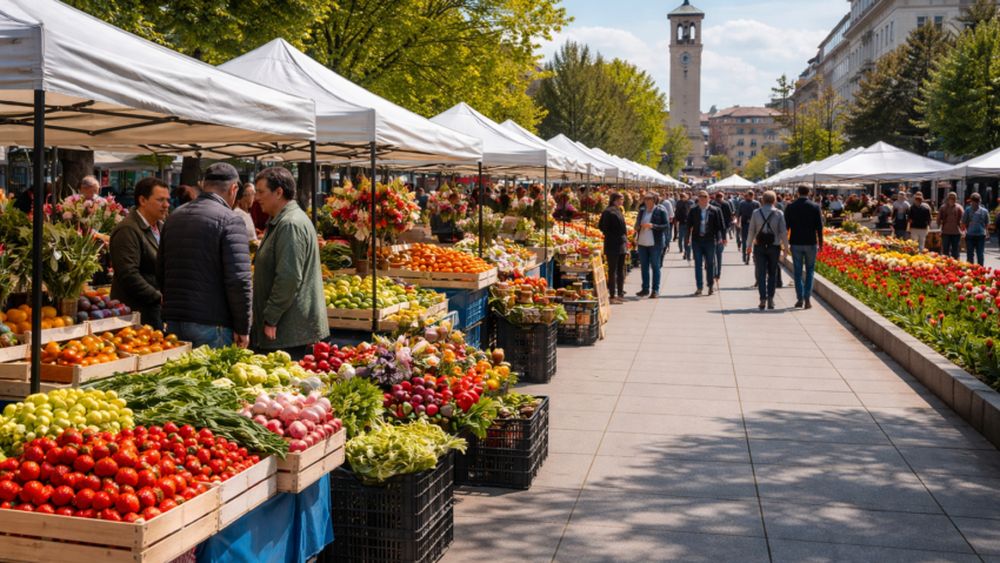 Piața Producătorilor Olteni, redeschisă la Slatina/ Ministrul Agriculturii: „Îndemn românii să cumpere de la producătorii locali”