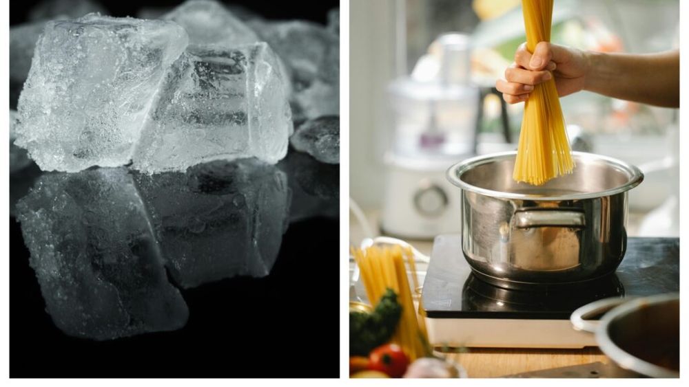 Un cub de gheață aruncat în apă, la momentul potrivit, ar putea fi soluția pentru a obține cele mai bune paste / Secretul gustului desăvârșit: cubul de gheață prelungește primul minut de gătire - momentul în care pastele uscate se hidratează
