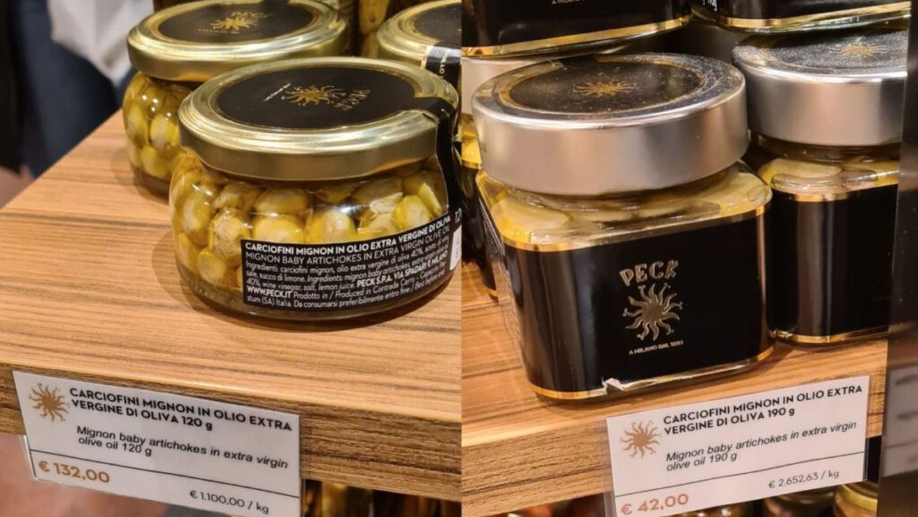 Hribii și anghinarea ca status simbol sau când piața luxului se mută de la haine și design la mâncare / Peck Milano oferă conserve la prețuri de sute sau mii de euro/kg. „Am bătut un bon de 60.000 de euro”