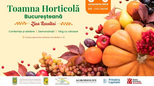 „Toamna Horticolă Bucureșteană 2024”, eveniment organizat între 3 și 6 octombrie / Vor fi prezentate inovații în grădinărit și soluții sustenabile pentru orașe verzi / Participanții vor avea parte de degustări, expoziții și ateliere