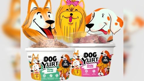 Un producător de hrană pentru animale și o companie din industria lactatelor au lansat un fel de „iaurt cu cereale” pentru câini