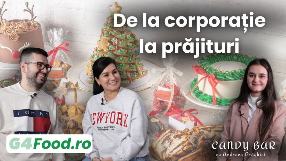 (VIDEO) „Candy Bar cu Andreea Drăghici”: Cum au reușit doi corporatiști să dezvolte propria afacere. Povestea Angeline Cake Boutique