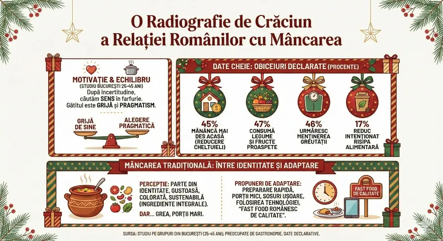 Radiografia de Crăciun a relației românilor cu mâncarea