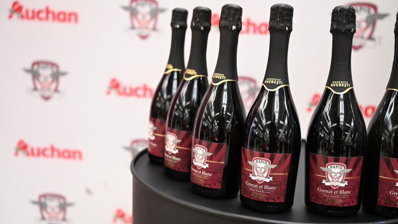 Auchan lansează în exclusivitate spumantele Grenat et Blanc, create pentru fanii FC Rapid