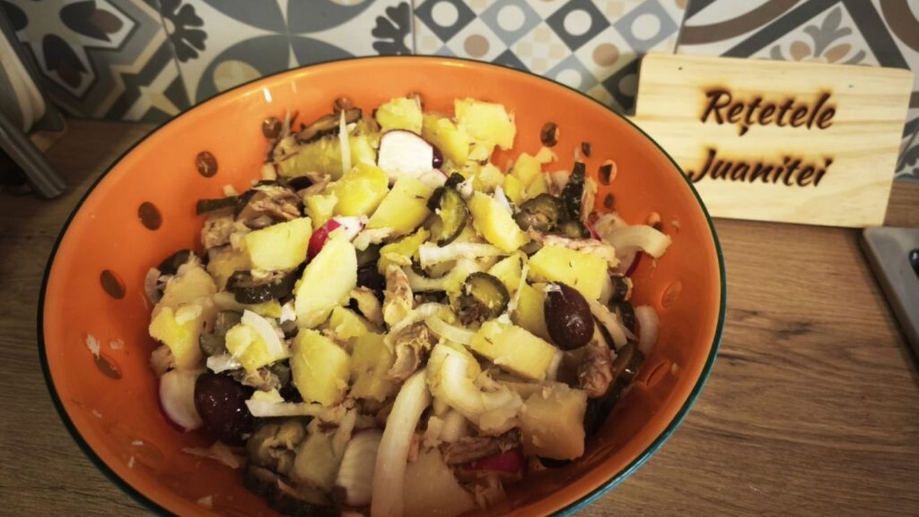 Rețetele Juanitei | Salată orientală cu cartofi și sardine din conservă/ O cină rapidă și ușor de preparat, dar merge și de prânz, inclusiv de un prânz la pachet
