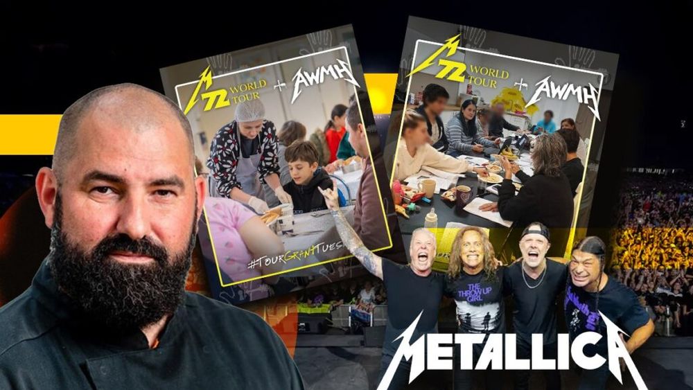 Trupa Metallica donează 90.000 de lei pentru două organizații din București care sprijină persoane vulnerabile și luptă împotriva foametei / Chef Adi Hădean (Social Food): „Metallica a umplut dintotdeauna stadioane, acum ne ajută să umplem și farfurii”