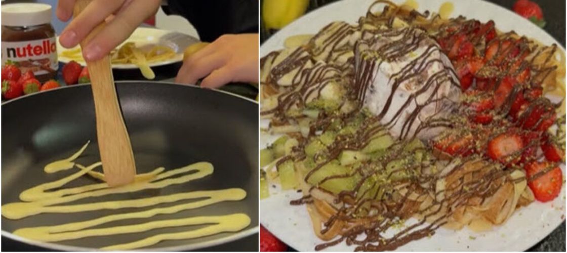 „Crepaguetis”- rețeta de clătite spaghete, o variantă rapidă și versatilă a acestui desert clasic