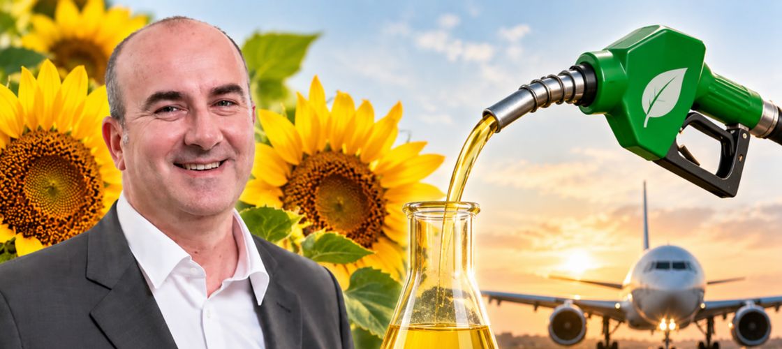 Cum ar putea deveni uleiul din floarea soarelui kerosen bio pentru aviație / Etienne Bouquet (Corteva Europa):  Astăzi, prin ulei de floarea-soarelui, de exemplu, se poate produce kerosen verde. Ceea ce lipsește este legislația!”