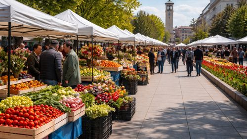 Piața Producătorilor Olteni, redeschisă la Slatina/ Ministrul Agriculturii: „Îndemn românii să cumpere de la producătorii locali”