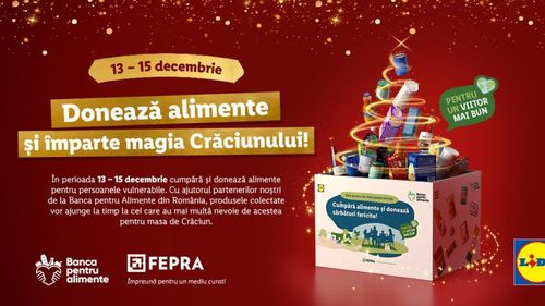 Lidl România organizează cea de-a unsprezecea colectă de alimente și invită clienții să sprijine comunitățile defavorizate din România de sărbători