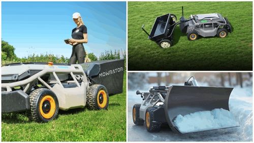 Robotul de tuns gazonul „Transformer”: Mowrator este, de asemenea, un plug de zăpadă, un aspirator de frunze și tractor