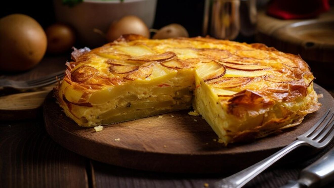 Prânzul de duminică. O tartă de cartofi cu brânzeturi și prosciutto care umple casa de arome. Gateau, o rețetă tradițională franțuzească, adaptată de italieni