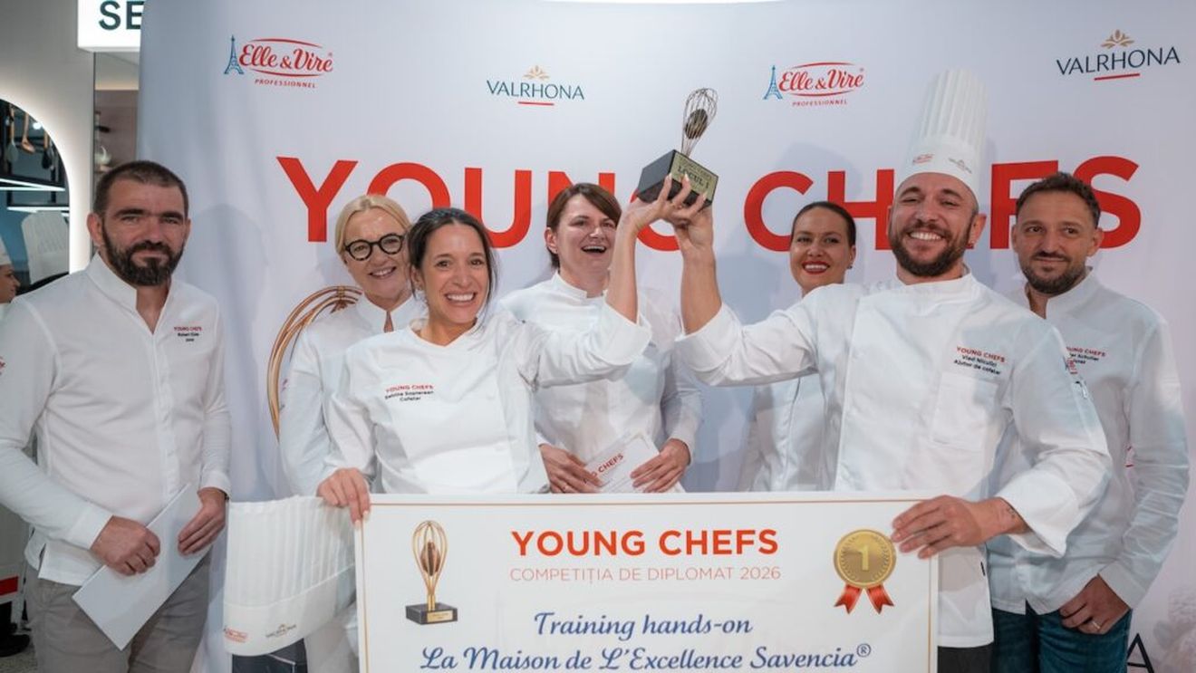 Tinerii cofetari Sabina Sopterean și Vlad Niculici, câștigătorii Young Chefs 2026 / Chef Ana Consulea: „Anul acesta a fost în centru un desert care ne evocă multe amintiri - Diplomatul”