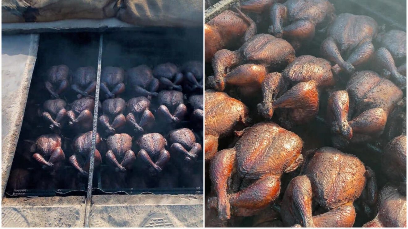 „Comfort food” într-un mediu post-apocaliptic: Un bucătar voluntar a prezentat imagini cu puii afumați pregătiți pentru militari ucraineni / Delicatesa, gătită aproape de linia frontului în Donețk / Cu ce marinează olandezul carnea?