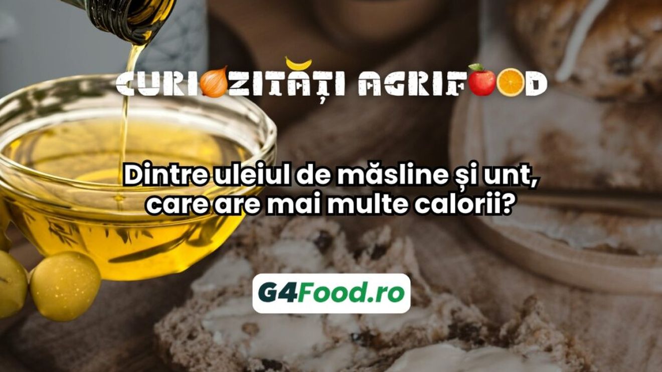 Curiozități agrifood – 10 octombrie: Dintre uleiul de măsline și unt, care are mai multe calorii?