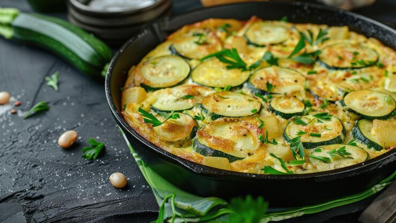 Rețete superușoare post weekend. Frittata de ouă cu dovlecei și ceapă. Meniu ideal vara, alături de o felie de pâine integrală cu maia și o salată de legume