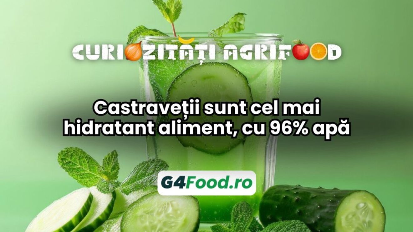 Curiozități agri-food 03 decembrie: Castraveții sunt cel mai hidratant aliment, cu 96% apă