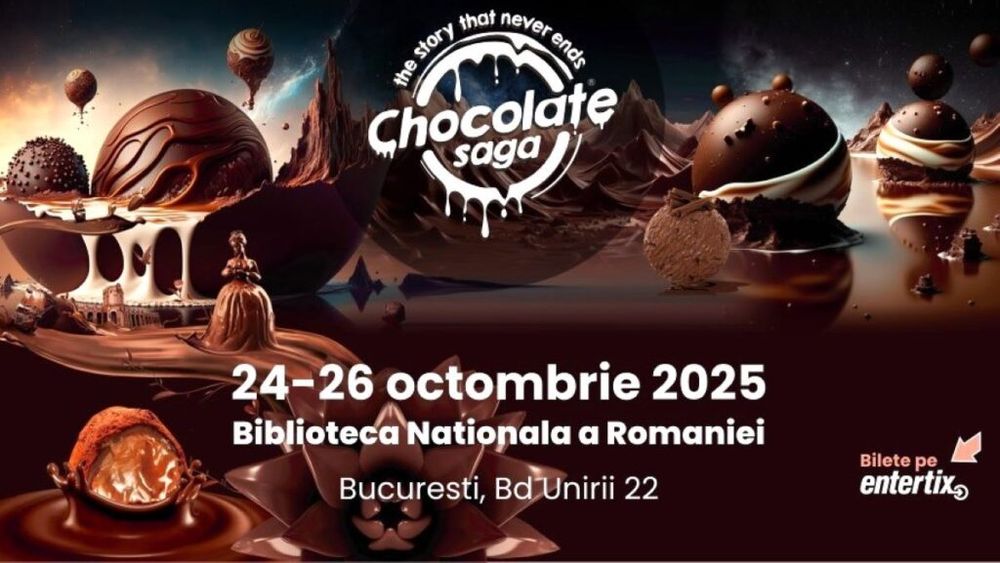 Chocolate Saga - revine la București a VII-a ediție a festivalului ciocolatei, între 24-26 octombrie, la Biblioteca Națională. Evenimentul prevede și ateliere interactive, inclusiv pentru copii