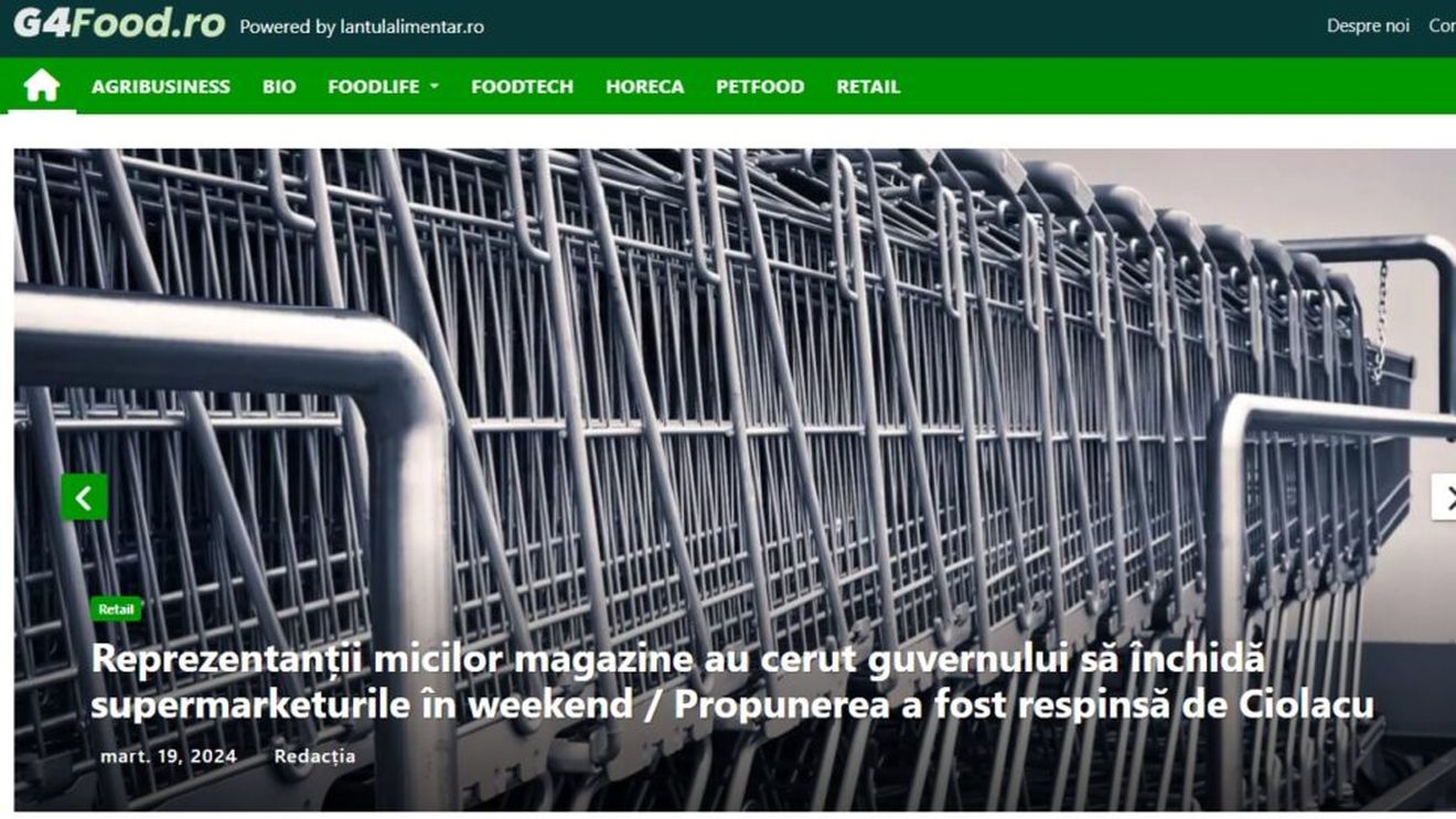 G4Media organizează conferința „Gustul ideilor profitabile în industria agroalimentară”, care marchează lansarea publicației G4Food.ro