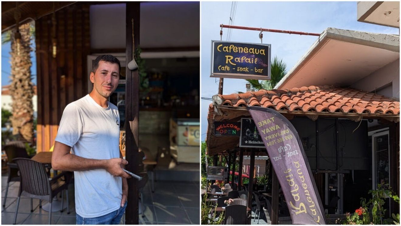 Poveste din Grecia: Fermierul de origine albaneză din Halkidiki care și-a numit barul „Cafeneaua” ca să atragă mai mulți români / Când nu e printre mese, bărbatul se ocupă de cei 600 de măslini pe care îi are