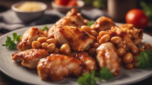 Pulpe de pui cu fasole. Un prânz care întrunește toate calitățile: rapid, gustos, sănătos, economic, de sezon, cu ingrediente locale