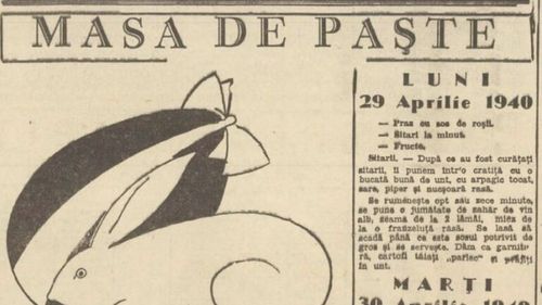 Ce se mânca de Paști, acum aproape 100 de ani: Pască, supă de cartofi, spanac spaniol, vițel cu bame, colțunași cu creier și sitari la minut / „Mâncărurile vin mereu, fără să-ţi poţi da seama de unde vin şi unde dispar”