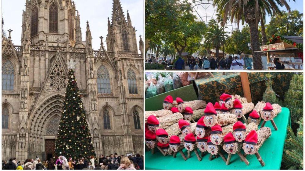 VIDEO | Crăciunul printre palmieri/ Caga Tió, bușteanul - simbol al Crăciunului în Catalonia, alături de kurtos kolacs românești în târgul din Barcelona