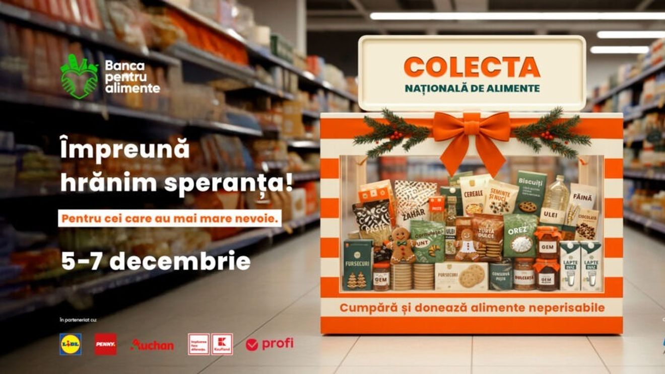Colecta Națională de Alimente, organizată între 5–7 decembrie în peste 1.000 de magazine din țară / Unde poți dona