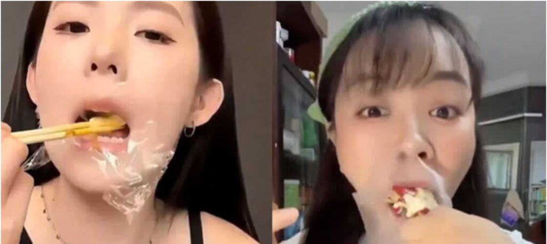 VIDEO „Să mănânci” cu un plastic în gură, trendul periculos de pe rețelele sociale, care promite satisfacerea poftelor alimentare fără a ingera calorii/ Un mod de a slăbi care vine cu riscuri și anxietate