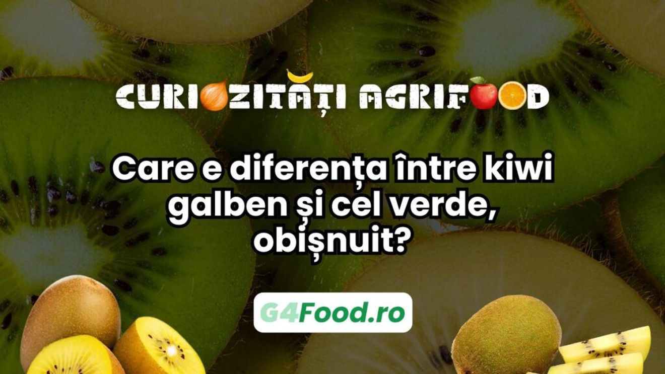 Curiozități agrifood -16 aprilie: Care e diferența între kiwi galben și cel verde, obișnuit?