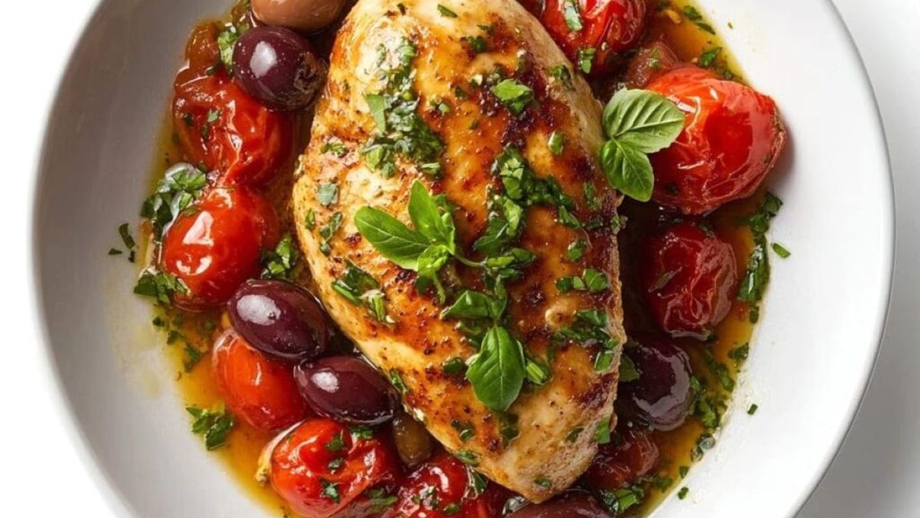 Piept de pui în stil mediteranean, cea mai simplă, rapidă și gustoasă rețetă a italienilor. O cină aromată și apetisantă, gata cât ai zice „pui”