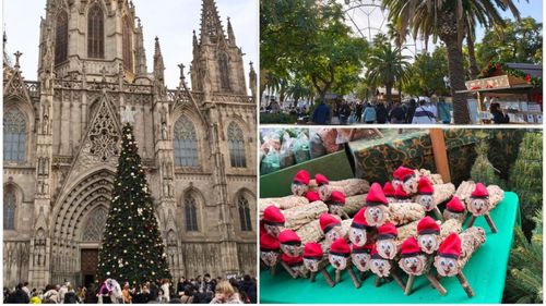 VIDEO | Crăciunul printre palmieri/ Caga Tió, bușteanul - simbol al Crăciunului în Catalonia, alături de kurtos kolacs românești în târgul din Barcelona