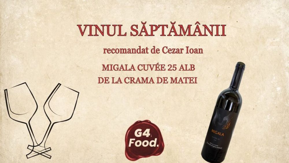 VIDEO | Vinul săptămânii: „Migala Cuvée 25 Alb”, un vin alb complex de la Crama De Matei / Cezar Ioan: „Are un set aromatic care te zăpăcește, o nebunie frumoasă. Pur și simplu nu te poți hotărî între flori, fructe exotice, arome vegetale”