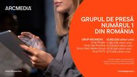 ARCMEDIA, nr. 1 detașat în clasamentul grupurilor de presă, la nivel national, în luna decembrie