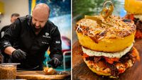 Chef Alex Cîrtu a surprins la BurgerFest cu un „Polenta Burger” din mămăligă, rață confiată și kimchi: „S-a mâncat, s-a aplaudat și tot tacâmul!”