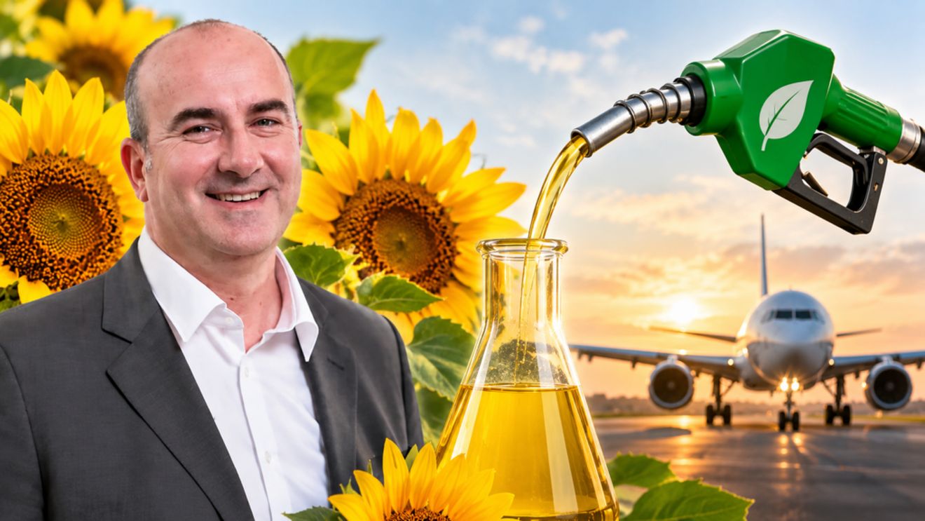 Cum ar putea deveni uleiul din floarea soarelui kerosen bio pentru aviație / Etienne Bouquet (Corteva Europa):  Astăzi, prin ulei de floarea-soarelui, de exemplu, se poate produce kerosen verde. Ceea ce lipsește este legislația!”
